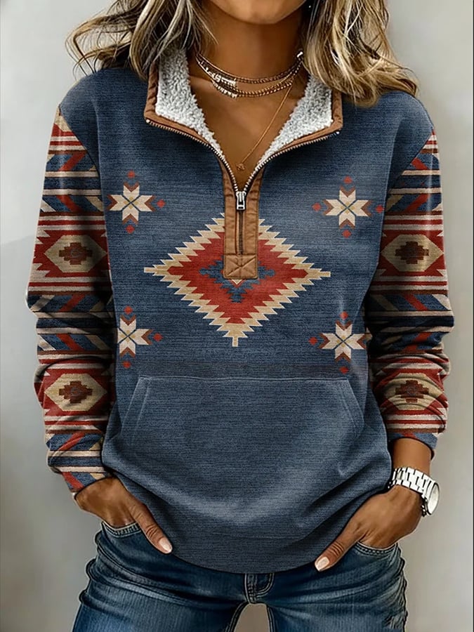 Women's Casual Printed Pullover Sweatshirt