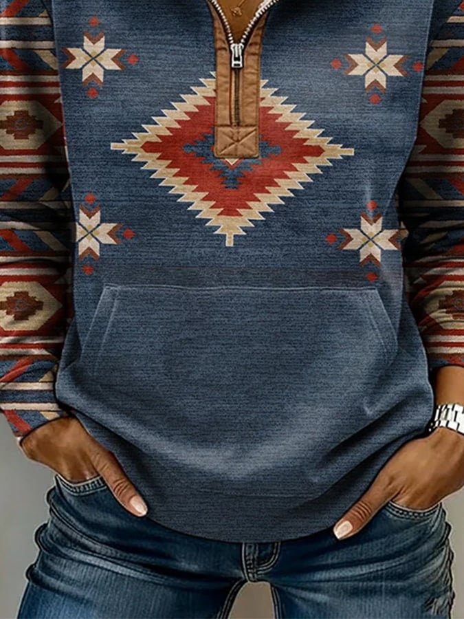 Women's Casual Printed Pullover Sweatshirt