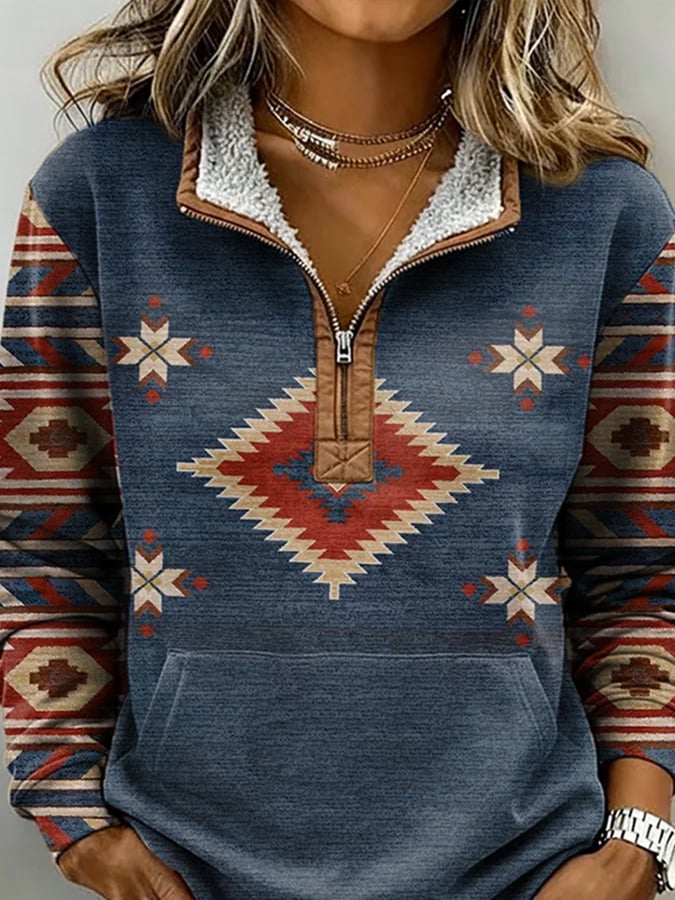 Women's Casual Printed Pullover Sweatshirt