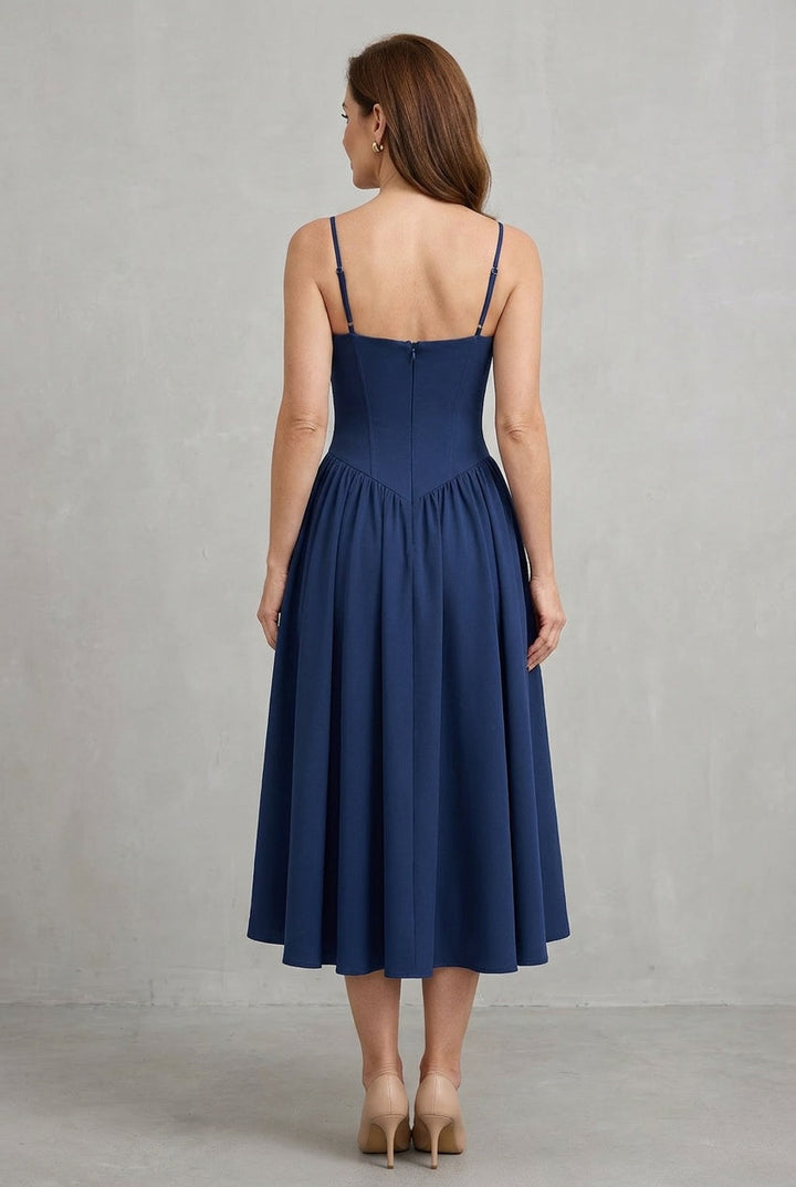 Novelle | Women's Corset Bodice A-Line Midi Dress Occasion
