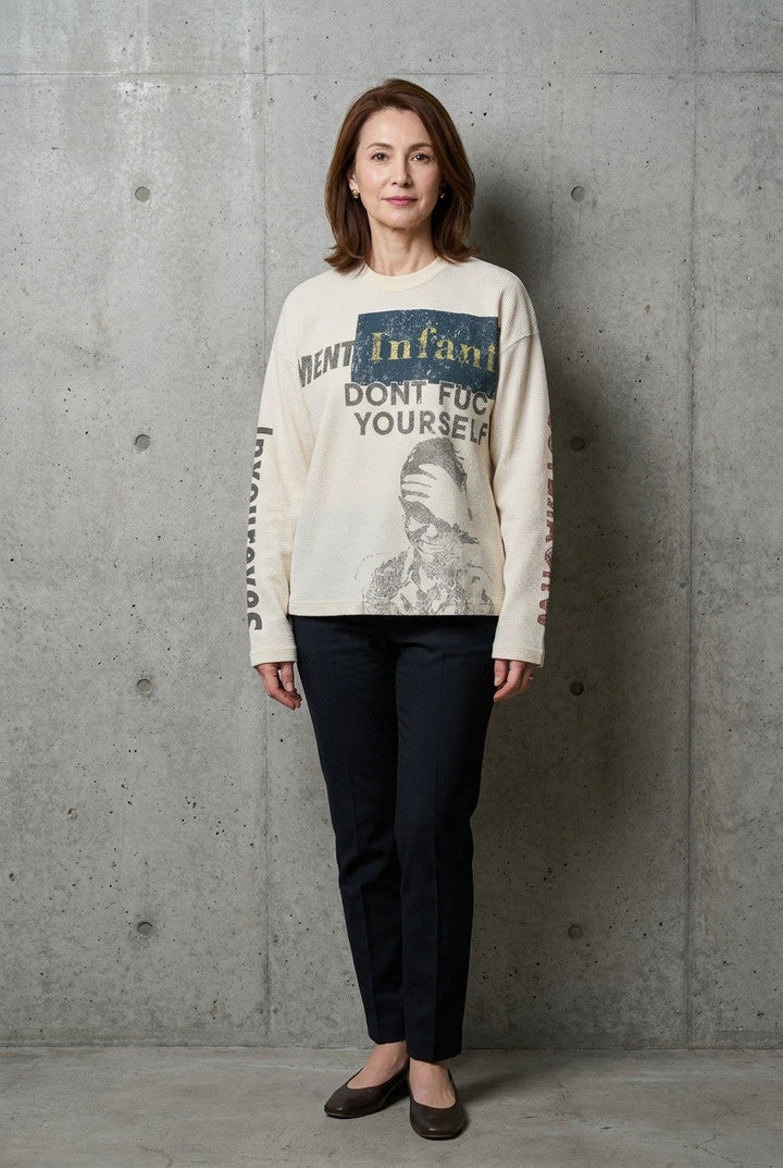 Salomé | Women's Oversized Graphic Print Crew Neck Long Sleeve