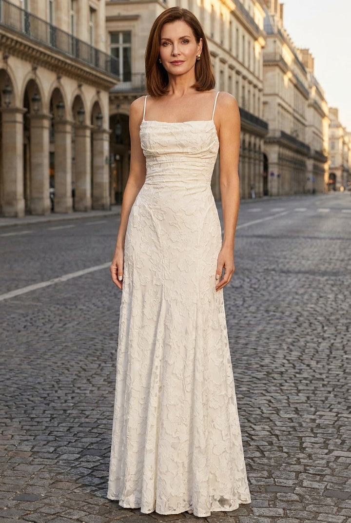Serelle | Women's Floral Backless Lace-Up Maxi Dress Wedding Guest