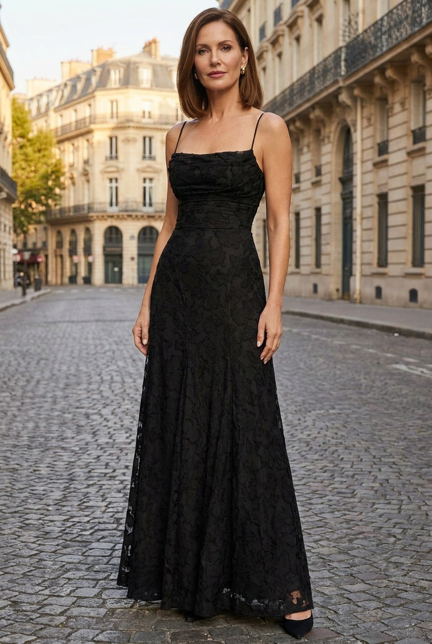 Serelle | Women's Floral Backless Lace-Up Maxi Dress Wedding Guest