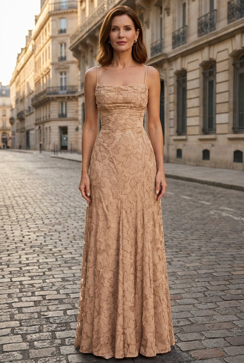 Serelle | Women's Floral Backless Lace-Up Maxi Dress Wedding Guest