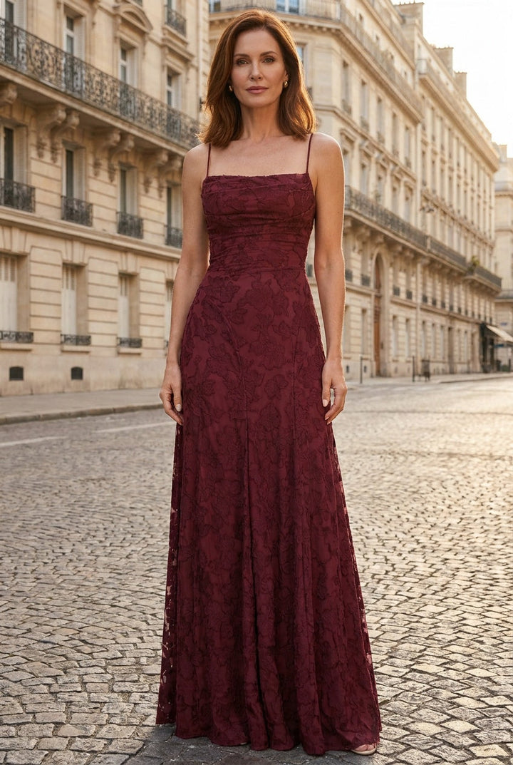 Serelle | Women's Floral Backless Lace-Up Maxi Dress Wedding Guest